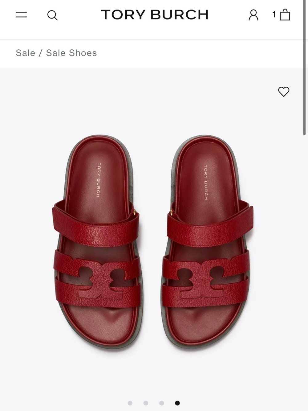 Tory Burch Ruby Leather Double-Strap Slide